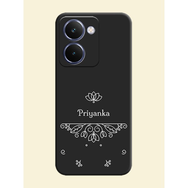 Lotus Garden Custom Text On Space Black Custom Soft Matte Mobile Back Cover - Realme P3 Ultra 5G