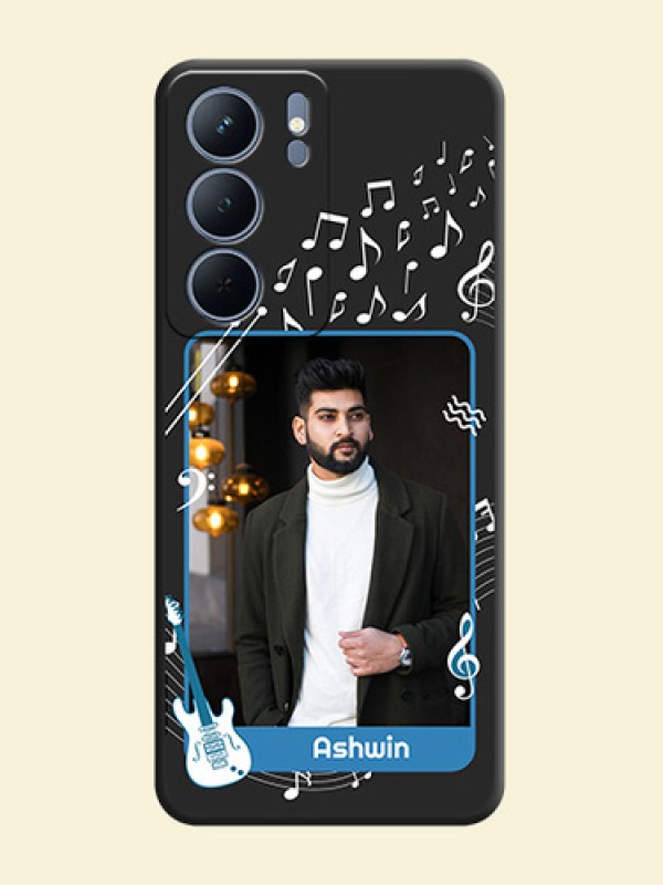 Musical Theme Design with Text on Photo On Space Black Custom Soft Matte Mobile Back Cover - Realme P3x 5G