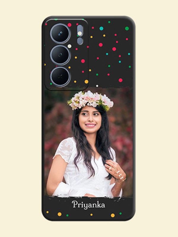 Multicolor Dotted Pattern with Text On Space Black Custom Soft Matte Mobile Back Cover - Realme P3x 5G