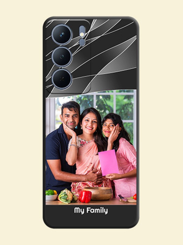 Mixed Wave Lines on Photo On Space Black Custom Soft Matte Mobile Back Cover - Realme P3x 5G