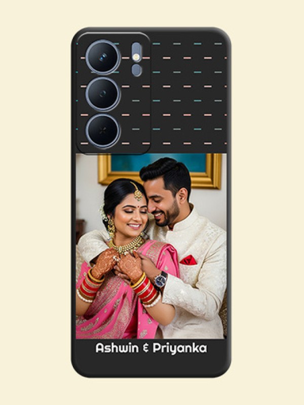 Line Pattern Design with Text On Space Black Custom Soft Matte Mobile Back Cover - Realme P3x 5G
