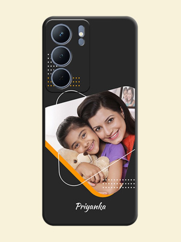 Yellow Triangle on Photo On Space Black Custom Soft Matte Mobile Back Cover - Realme P3x 5G