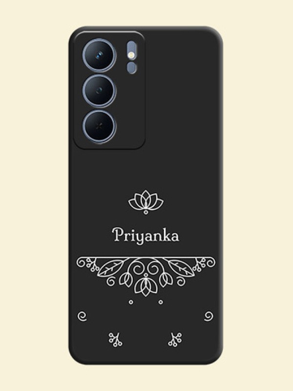 Lotus Garden Custom Text On Space Black Custom Soft Matte Mobile Back Cover - Realme P3x 5G