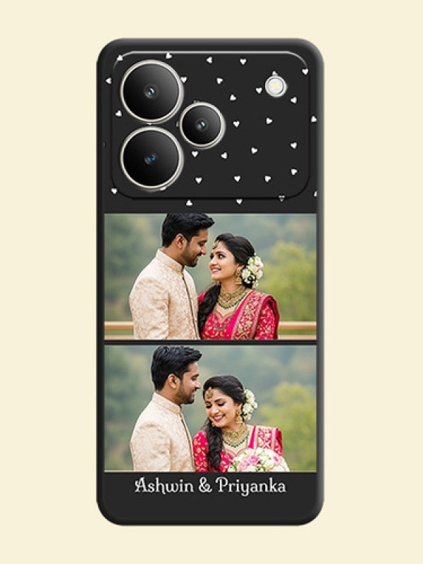 Miniature Love Symbols with Name On Space Black Custom Soft Matte Mobile Back Cover - Realme P4 5G