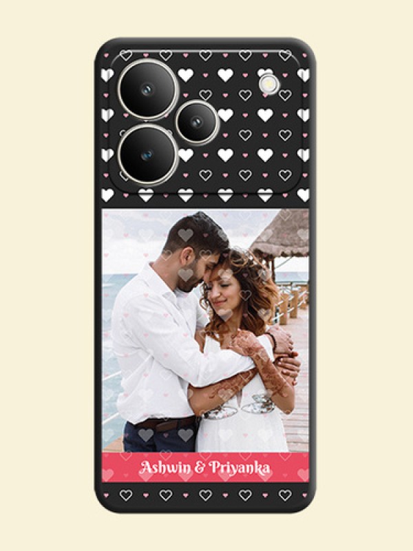 White Color Love Symbols with Text Design on Photo On Space Black Custom Soft Matte Mobile Back Cover - Realme P4 5G