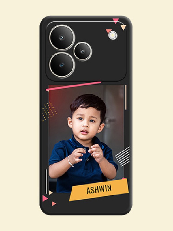 Photo Frame with Triangle Small Dots on Photo On Space Black Custom Soft Matte Mobile Back Cover - Realme P4 5G