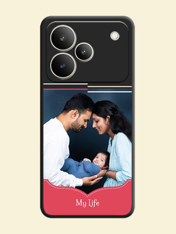 Classic Plain Design with Name On Space Black Custom Soft Matte Mobile Back Cover - Realme P4 5G