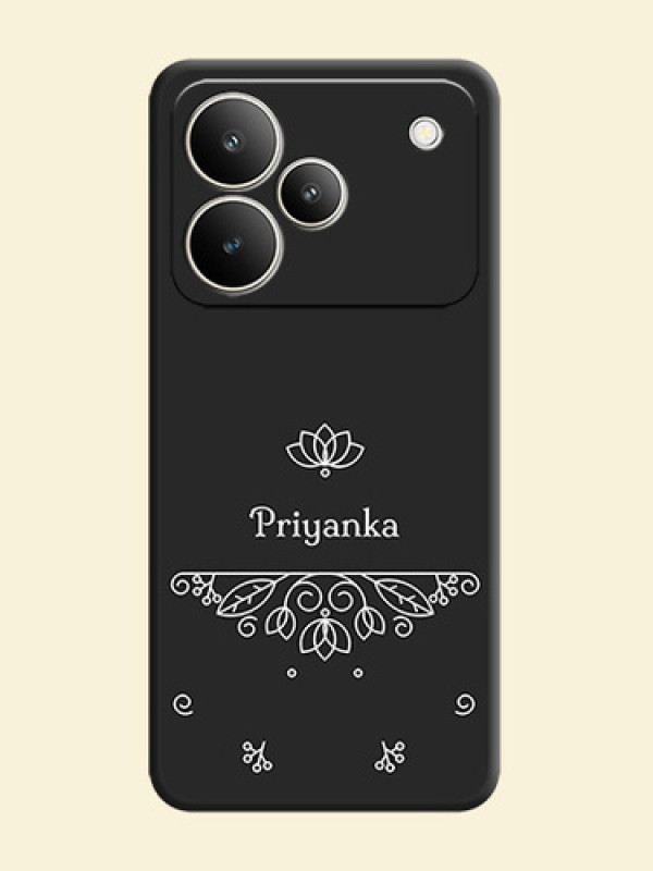 Lotus Garden Custom Text On Space Black Custom Soft Matte Mobile Back Cover - Realme P4 5G