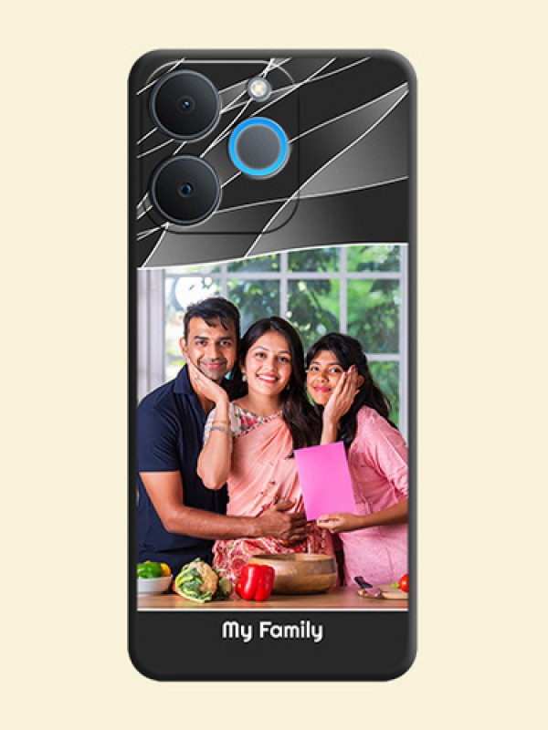 Mixed Wave Lines on Photo On Space Black Custom Soft Matte Mobile Back Cover - Realme P4 Lite 4G