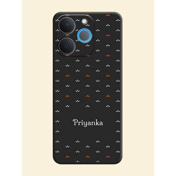 Simple Pattern With Custom Text On Space Black Custom Soft Matte Mobile Back Cover - Realme P4 Lite 4G
