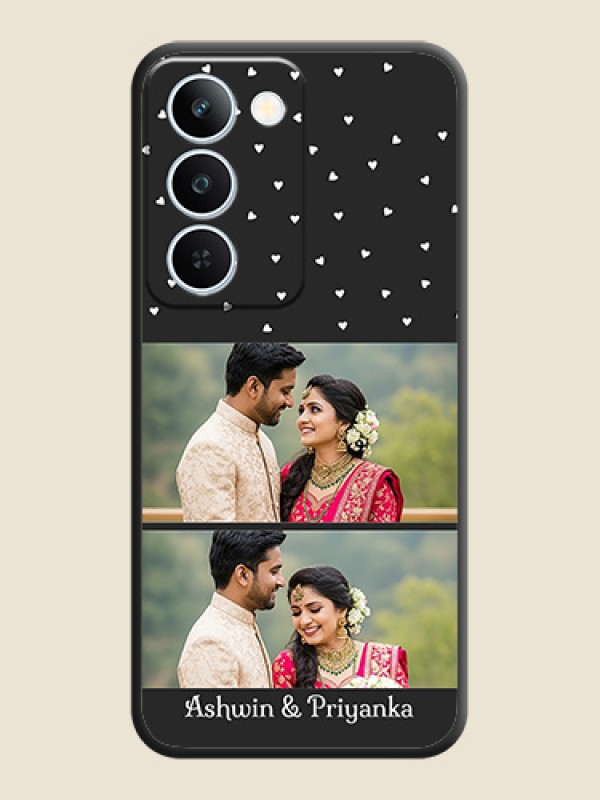 Miniature Love Symbols with Name On Space Black Custom Soft Matte Mobile Back Cover - Realme P4 Lite 5G