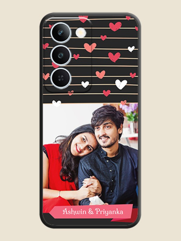 Love Pattern with Name on Pink Ribbon on Photo On Space Black Custom Soft Matte Mobile Back Cover - Realme P4 Lite 5G