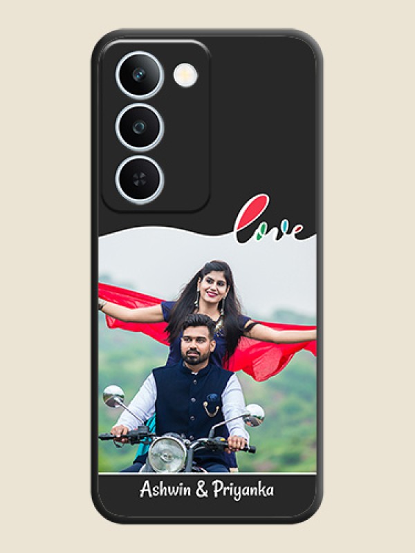 Fall in Love Pattern with Picture on Photo On Space Black Custom Soft Matte Mobile Back Cover - Realme P4 Lite 5G
