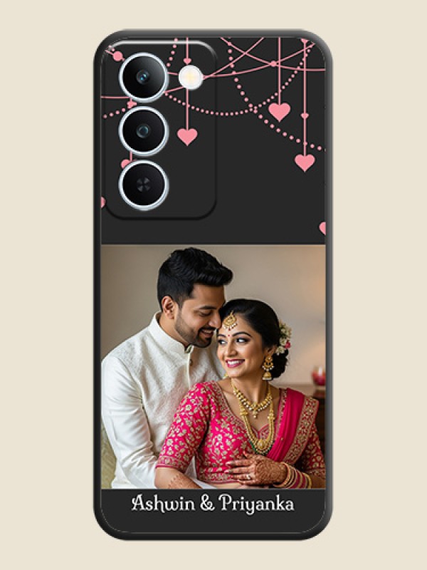 Pink Love Hangings with Text On Space Black Custom Soft Matte Mobile Back Cover - Realme P4 Lite 5G