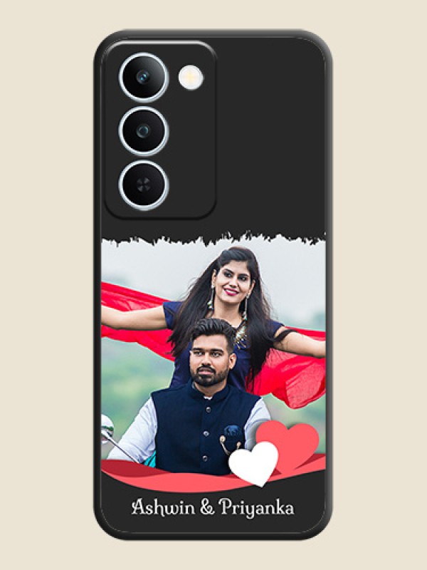 Pin Color Love Shaped Ribbon Design with Text On Space Black Custom Soft Matte Mobile Back Cover - Realme P4 Lite 5G