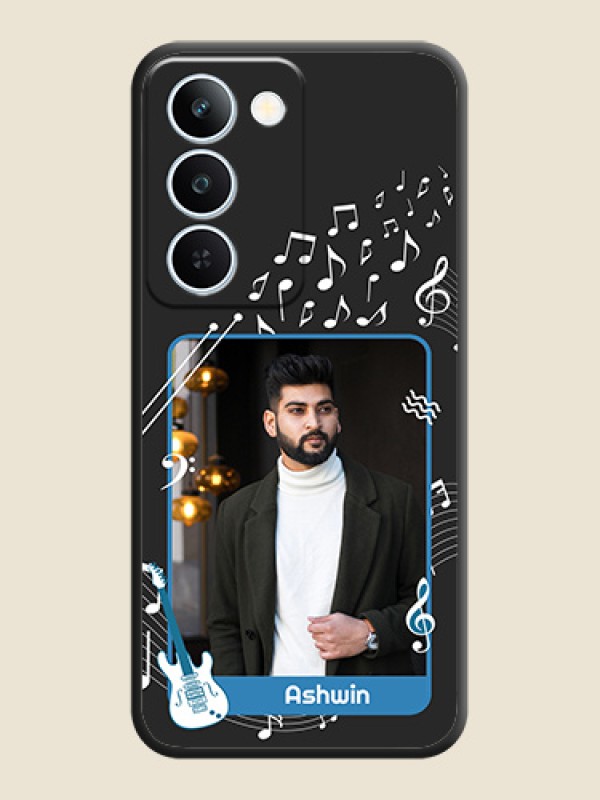 Musical Theme Design with Text on Photo On Space Black Custom Soft Matte Mobile Back Cover - Realme P4 Lite 5G
