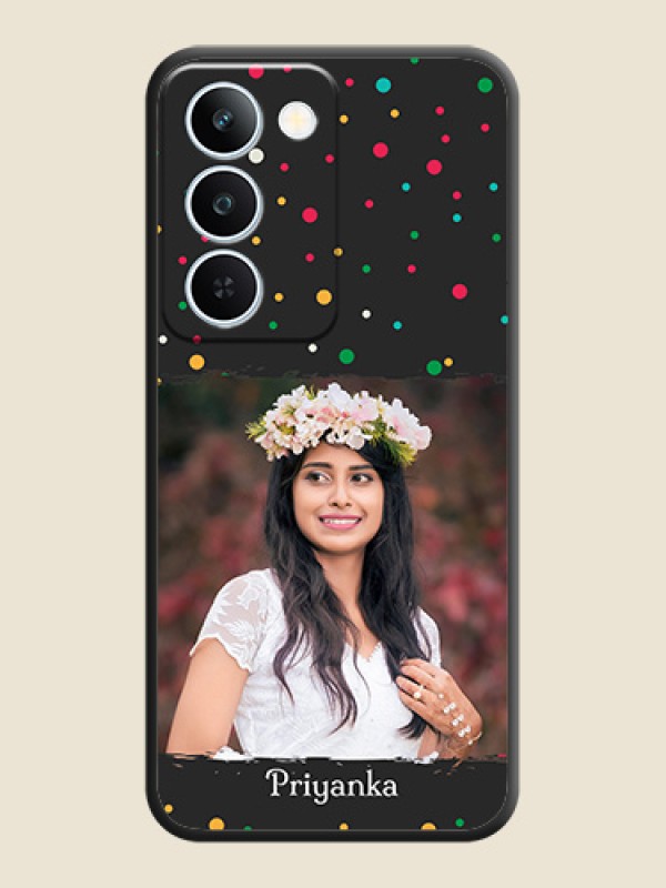 Multicolor Dotted Pattern with Text On Space Black Custom Soft Matte Mobile Back Cover - Realme P4 Lite 5G