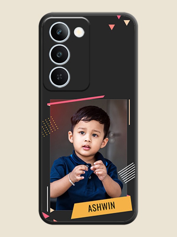 Photo Frame with Triangle Small Dots on Photo On Space Black Custom Soft Matte Mobile Back Cover - Realme P4 Lite 5G
