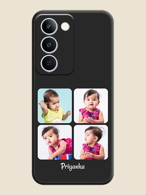 Floral Art with 6 Image Holder on Photo On Space Black Custom Soft Matte Mobile Back Cover - Realme P4 Lite 5G