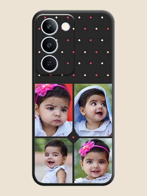 Multicolor Dotted Pattern with 4 Image Holder On Space Black Custom Soft Matte Mobile Back Cover - Realme P4 Lite 5G