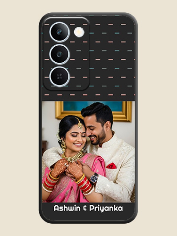 Line Pattern Design with Text On Space Black Custom Soft Matte Mobile Back Cover - Realme P4 Lite 5G