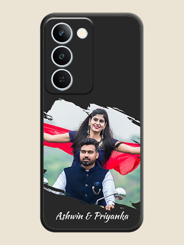 Grunge Brush Strokes on Photo On Space Black Custom Soft Matte Mobile Back Cover - Realme P4 Lite 5G