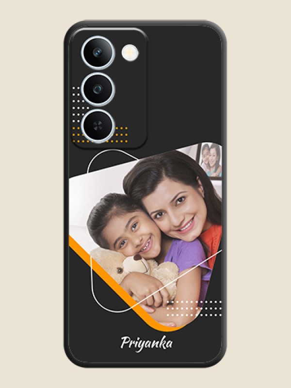 Yellow Triangle on Photo On Space Black Custom Soft Matte Mobile Back Cover - Realme P4 Lite 5G