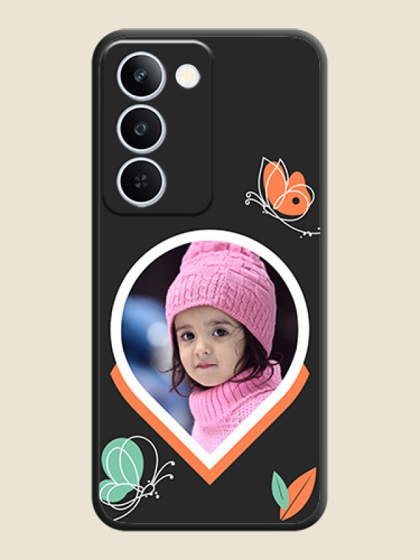 Upload Pic With Simple Butterly Design On Space Black Custom Soft Matte Mobile Back Cover - Realme P4 Lite 5G