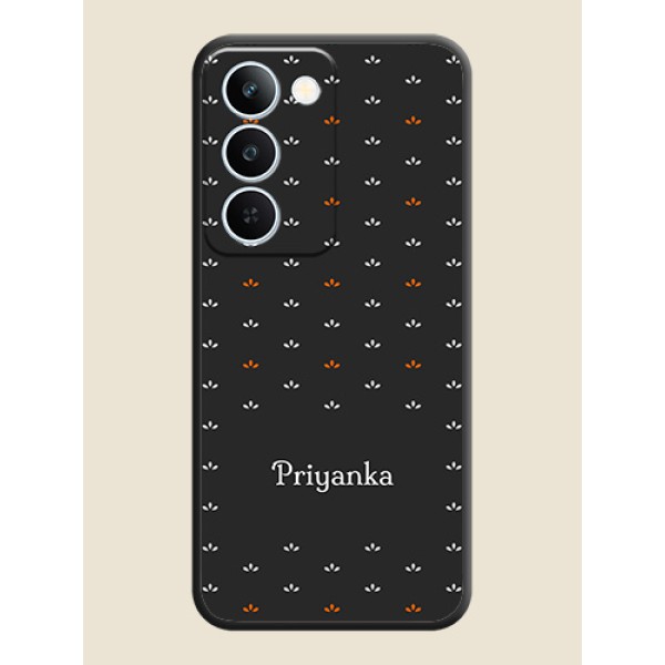 Simple Pattern With Custom Text On Space Black Custom Soft Matte Mobile Back Cover - Realme P4 Lite 5G