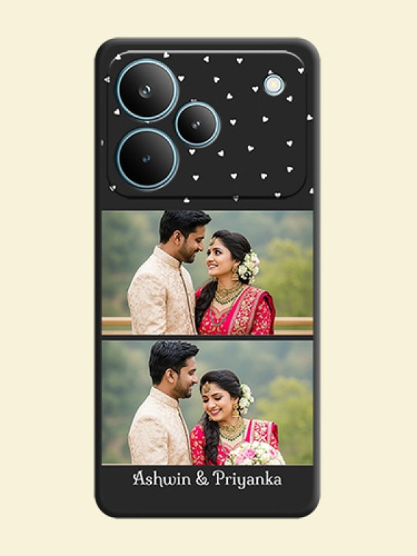 Miniature Love Symbols with Name On Space Black Custom Soft Matte Mobile Back Cover - Realme P4 Pro 5G