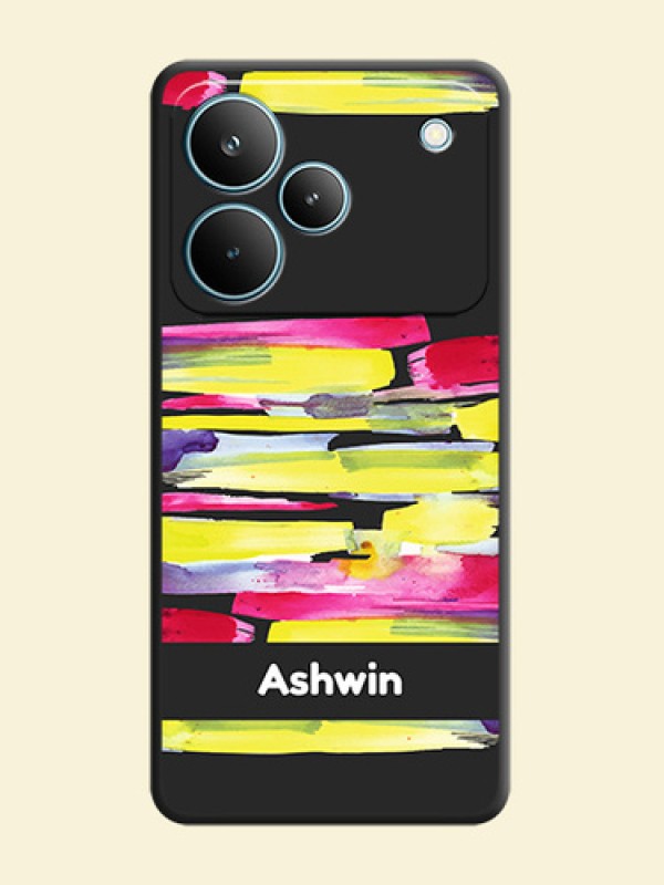 Brush Coloured On Space Black Custom Soft Matte Mobile Back Cover - Realme P4 Pro 5G