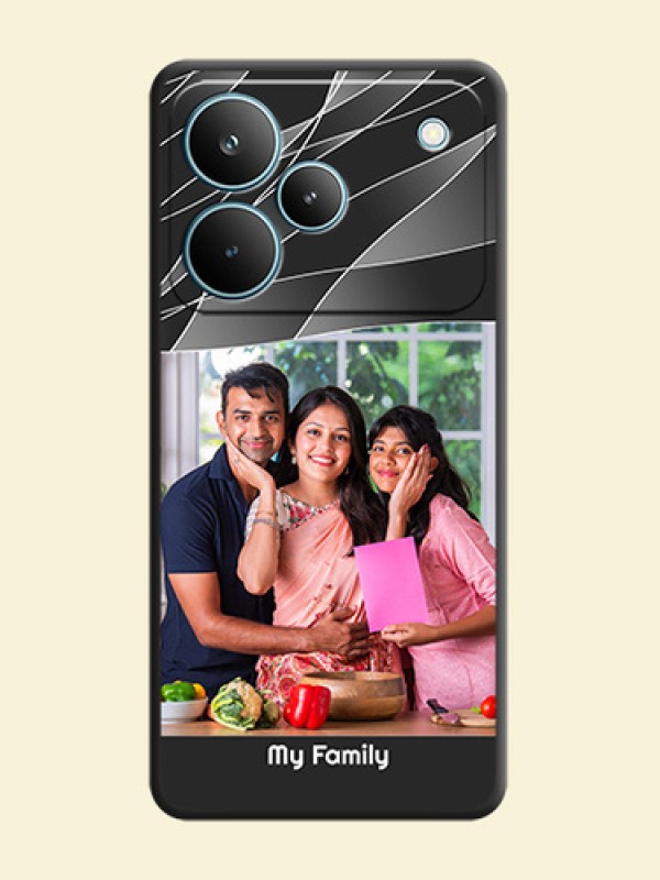 Mixed Wave Lines on Photo On Space Black Custom Soft Matte Mobile Back Cover - Realme P4 Pro 5G