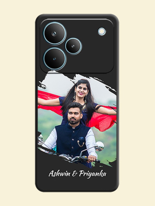 Grunge Brush Strokes on Photo On Space Black Custom Soft Matte Mobile Back Cover - Realme P4 Pro 5G