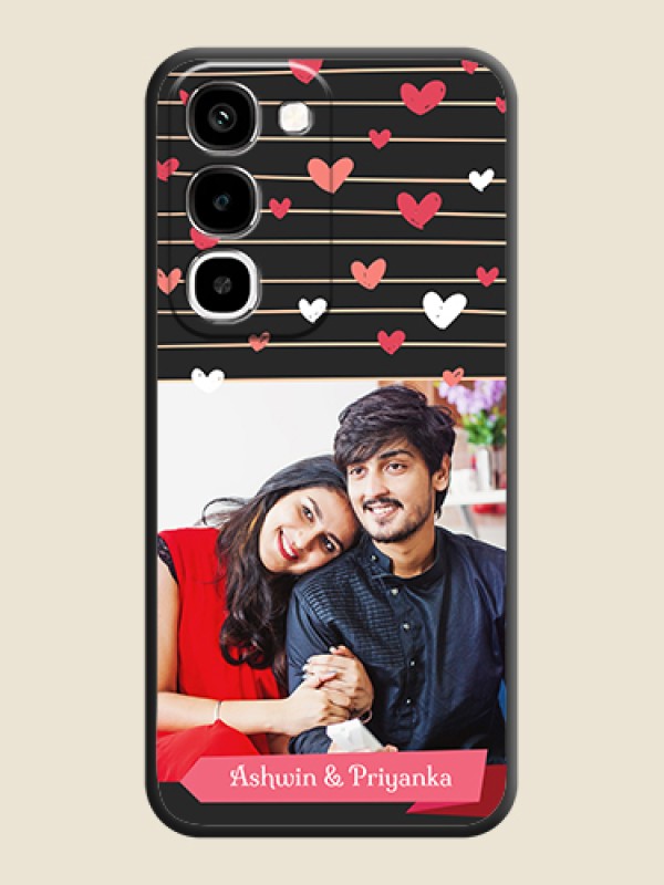 Love Pattern with Name on Pink Ribbon on Photo On Space Black Custom Soft Matte Mobile Back Cover - Realme P4R 5G
