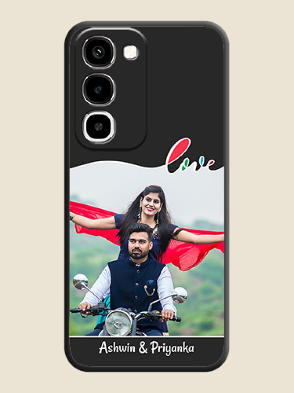 Fall in Love Pattern with Picture on Photo On Space Black Custom Soft Matte Mobile Back Cover - Realme P4R 5G
