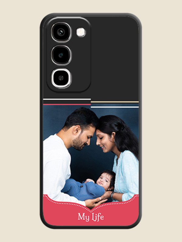Classic Plain Design with Name On Space Black Custom Soft Matte Mobile Back Cover - Realme P4R 5G