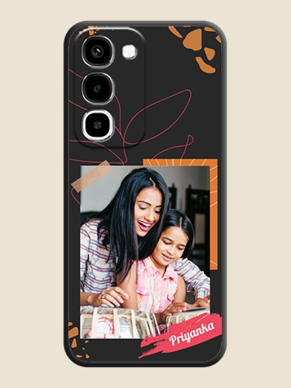 Orange Photo Frame On Space Black Custom Soft Matte Mobile Back Cover - Realme P4R 5G