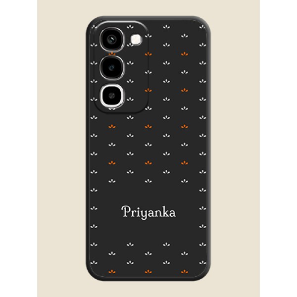 Simple Pattern With Custom Text On Space Black Custom Soft Matte Mobile Back Cover - Realme P4R 5G