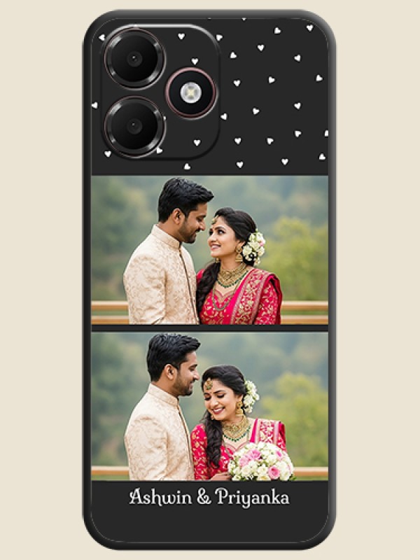 Miniature Love Symbols with Name On Space Black Custom Soft Matte Mobile Back Cover - Realme P4s Lite 4G
