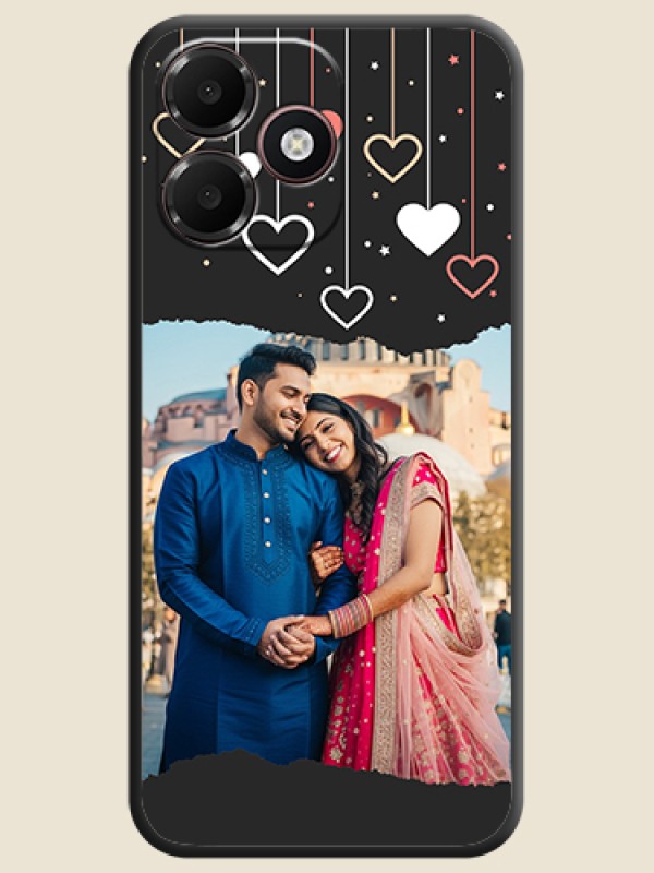 Love Hangings with Splash Wave Picture On Space Black Custom Soft Matte Mobile Back Cover - Realme P4s Lite 4G