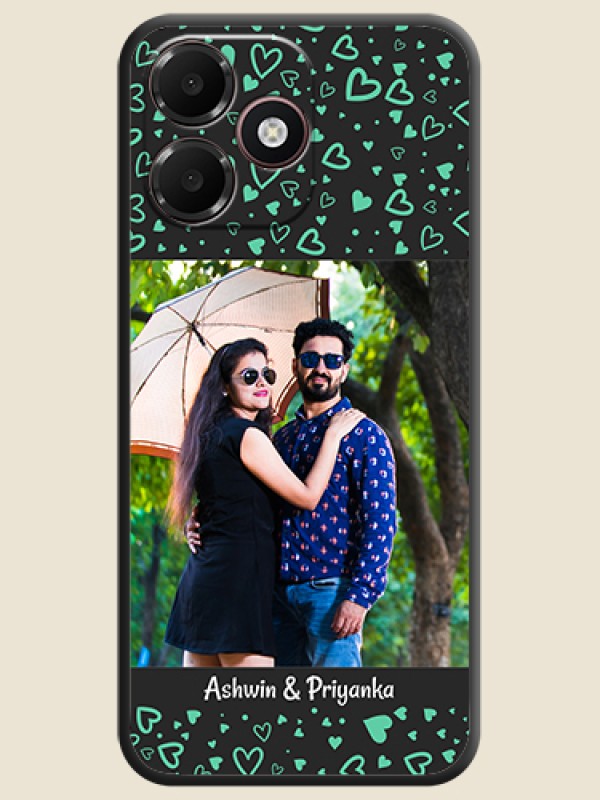 Sea Green Indefinite Love Pattern on Photo On Space Black Custom Soft Matte Mobile Back Cover - Realme P4s Lite 4G