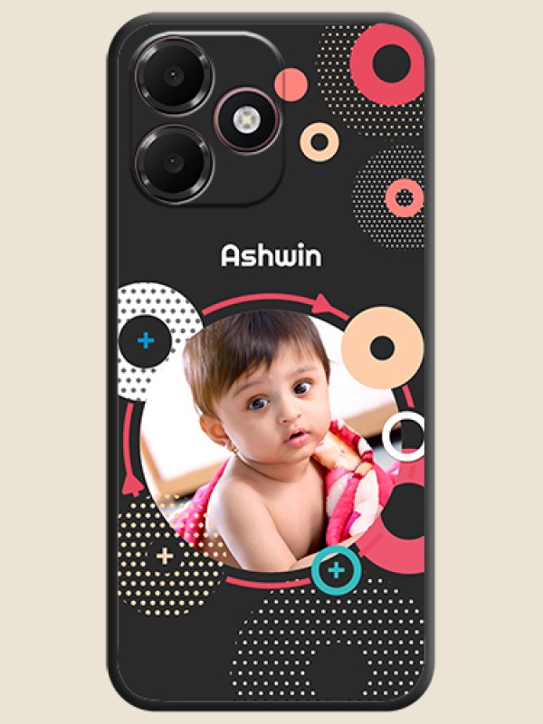 Multicoloured Round Image On Space Black Custom Soft Matte Mobile Back Cover - Realme P4s Lite 4G