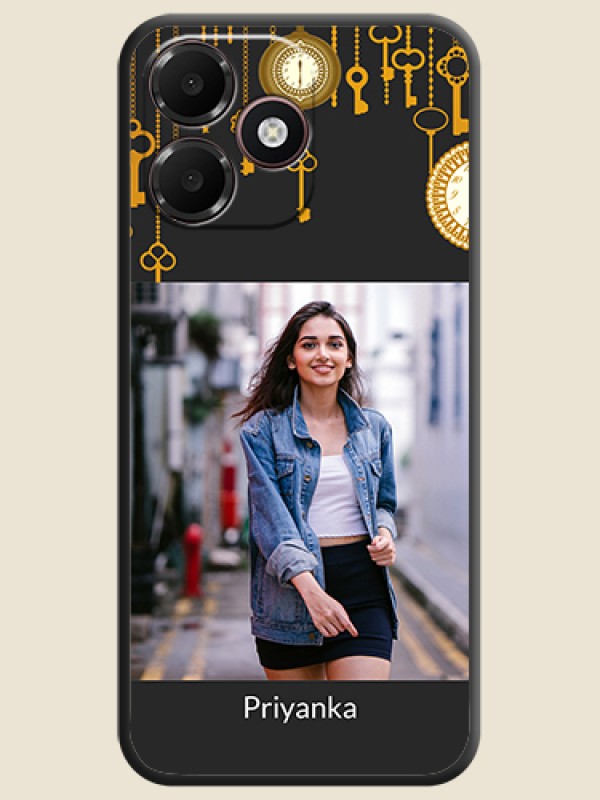 Decorative Design with Text On Space Black Custom Soft Matte Mobile Back Cover - Realme P4s Lite 4G