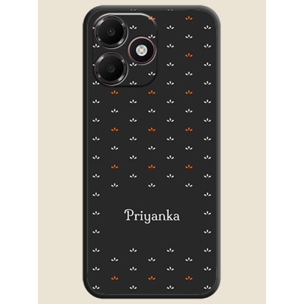 Simple Pattern With Custom Text On Space Black Custom Soft Matte Mobile Back Cover - Realme P4s Lite 4G