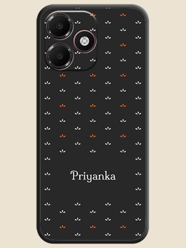 Simple Pattern With Custom Text On Space Black Custom Soft Matte Mobile Back Cover - Realme P4s Lite 4G