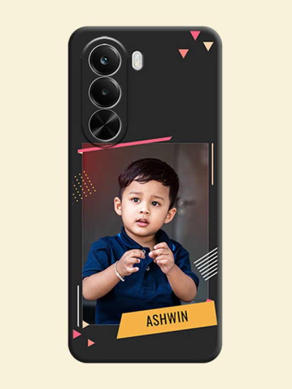 Photo Frame with Triangle Small Dots on Photo On Space Black Custom Soft Matte Mobile Back Cover - Realme P4X 5G