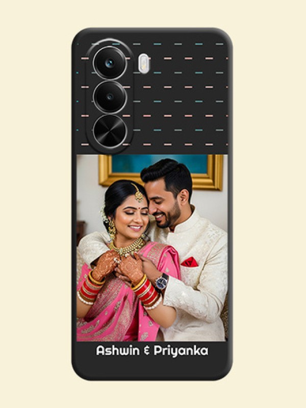 Line Pattern Design with Text On Space Black Custom Soft Matte Mobile Back Cover - Realme P4X 5G
