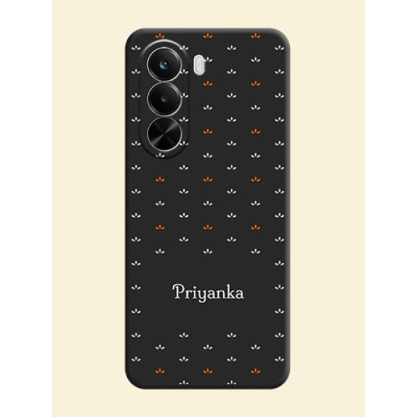 Simple Pattern With Custom Text On Space Black Custom Soft Matte Mobile Back Cover - Realme P4X 5G