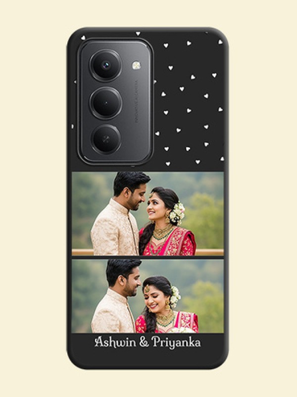 Miniature Love Symbols with Name On Space Black Custom Soft Matte Mobile Back Cover - Redmi 15 5G