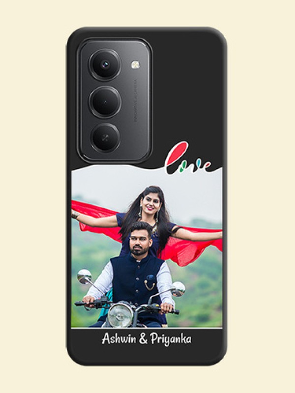 Fall in Love Pattern with Picture on Photo On Space Black Custom Soft Matte Mobile Back Cover - Redmi 15 5G